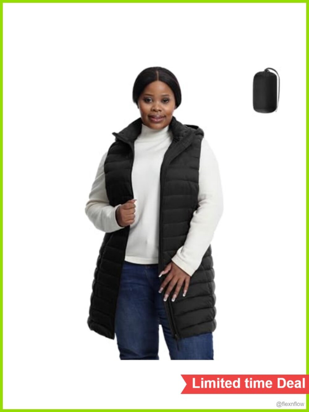Plus Size Women's Quilted Puffer Vest Lightweight Packable Sleeveless 1X-6X